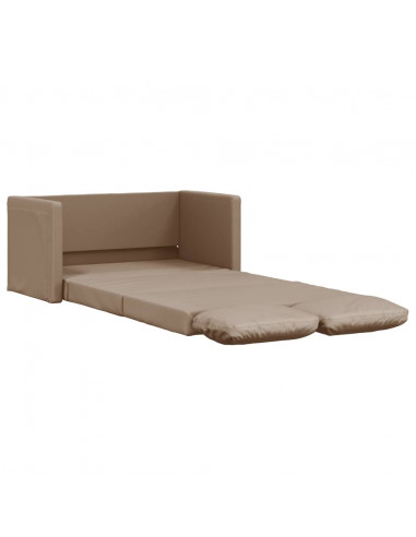 Divano Letto da Terra 2 in 1 Cappuccino 112x174x55cm Similpelle