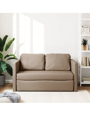 Divano Letto da Terra 2 in 1 Cappuccino 112x174x55cm Similpelle