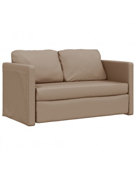Divano Letto da Terra 2 in 1 Cappuccino 112x174x55cm Similpelle