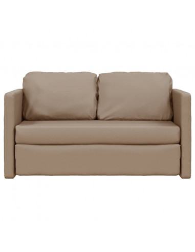 Divano Letto da Terra 2 in 1 Cappuccino 112x174x55cm Similpelle