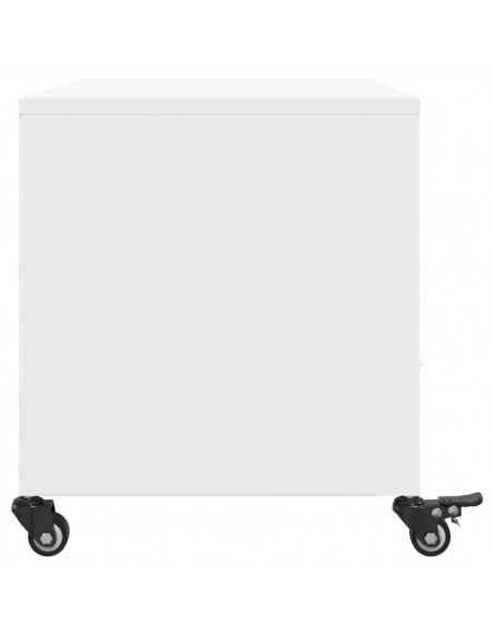 Mobile TV Bianco 68x39x43,5 cm in Acciaio Laminato a Freddo