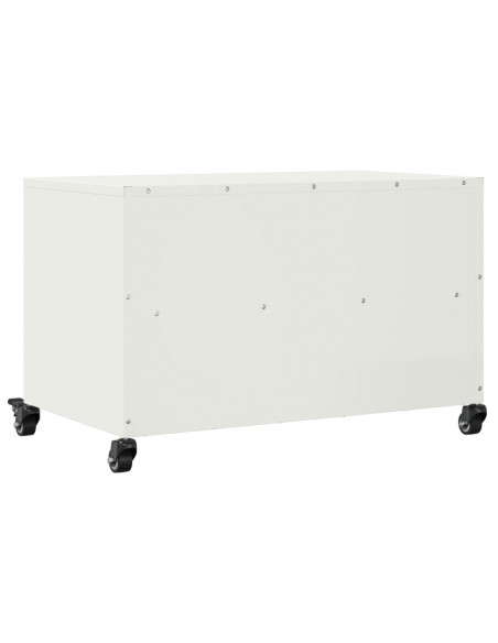 Mobile TV Bianco 68x39x43,5 cm in Acciaio Laminato a Freddo