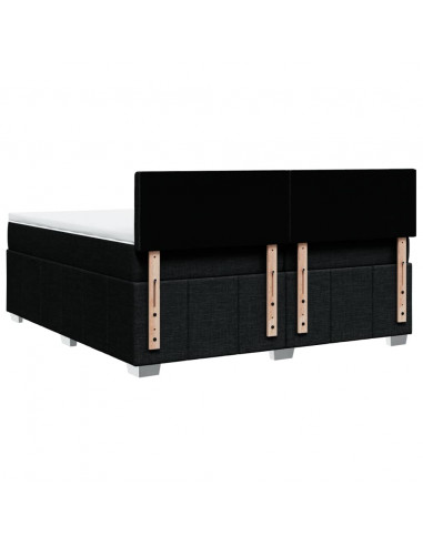 Giroletto a Molle con Materasso Nero 200x200 cm in Tessuto