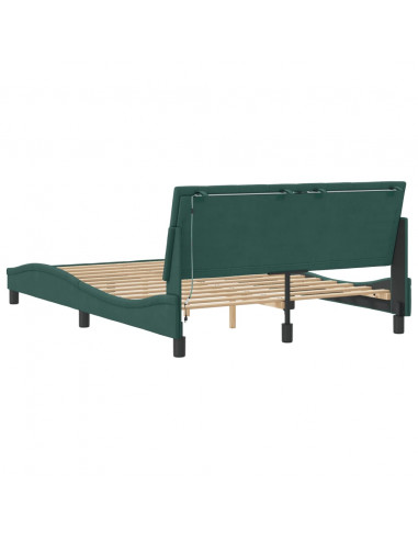 Giroletto con Luci LED Verde Scuro 120x200 cm in Velluto