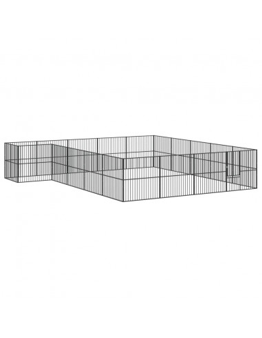 Box per Cani 20 Pannelli Nero Acciaio Zincato