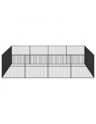 Box per Cani 16 Pannelli Nero Acciaio Zincato