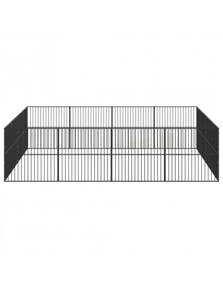 Box per Cani 16 Pannelli Nero Acciaio Zincato
