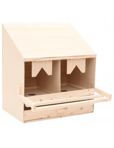 Casetta Cova per Galline 2 Scomparti 63x40x65cm Legno di Pino 2