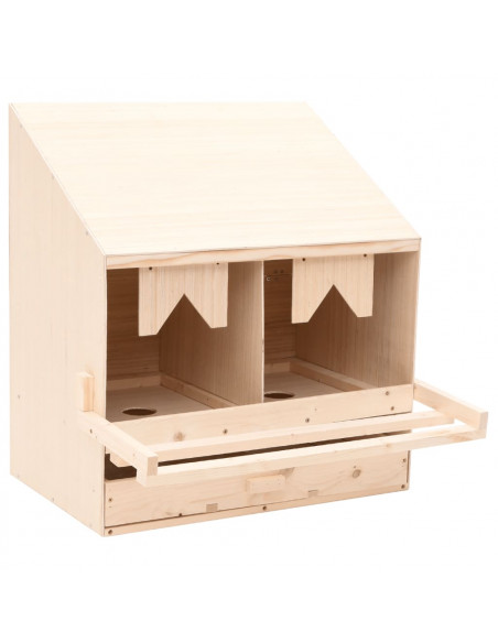 Casetta Cova per Galline 2 Scomparti 63x40x65cm Legno di Pino