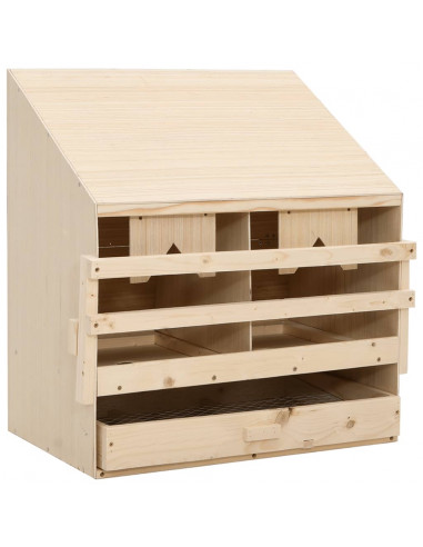 Casetta Cova per Galline 2 Scomparti 63x40x65cm Legno di Pino