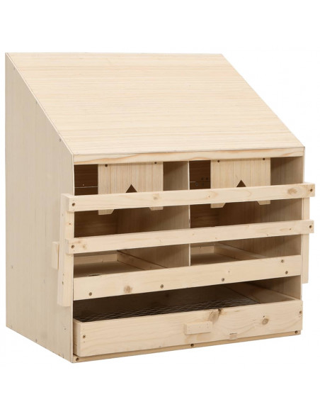 Casetta Cova per Galline 2 Scomparti 63x40x65cm Legno di Pino