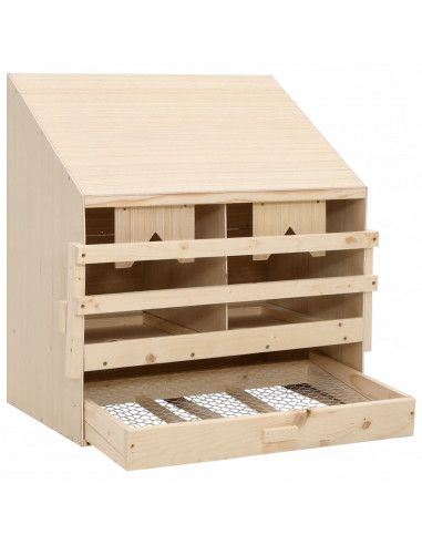 Casetta Cova per Galline 2 Scomparti 63x40x65cm Legno di Pino