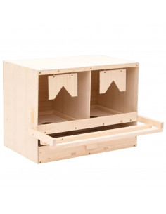 Casetta Cova per Galline 2 Scomparti 63x40x45cm Legno di Pino 2