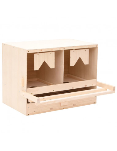 Casetta Cova per Galline 2 Scomparti 63x40x45cm Legno di Pino