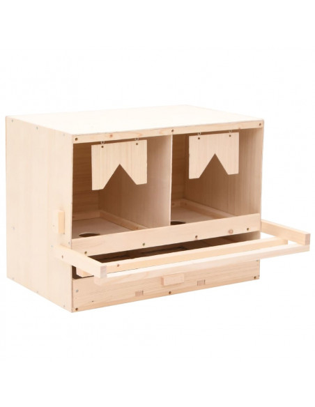 Casetta Cova per Galline 2 Scomparti 63x40x45cm Legno di Pino