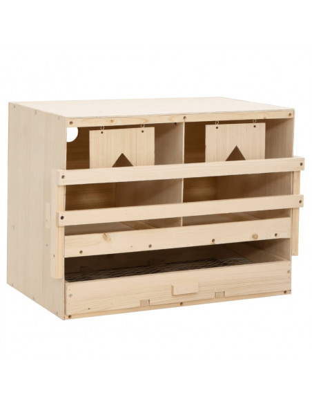Casetta Cova per Galline 2 Scomparti 63x40x45cm Legno di Pino