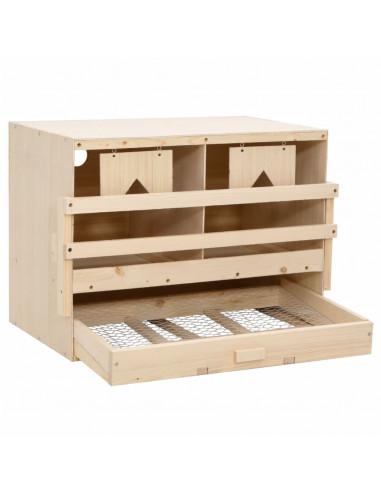Casetta Cova per Galline 2 Scomparti 63x40x45cm Legno di Pino