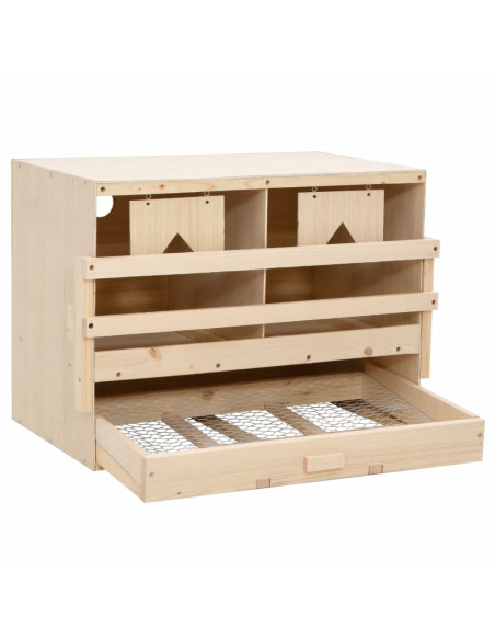 Casetta Cova per Galline 2 Scomparti 63x40x45cm Legno di Pino