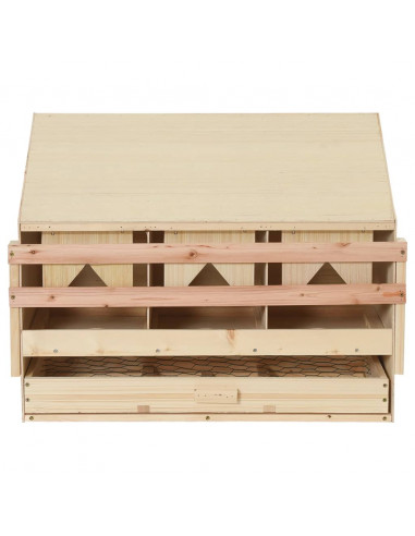 Casetta Cova per Galline 3 Scomparti 72x33x54 cm Legno di Pino