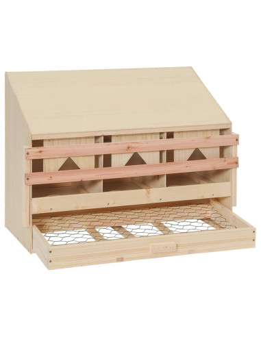Casetta Cova per Galline 3 Scomparti 72x33x54 cm Legno di Pino
