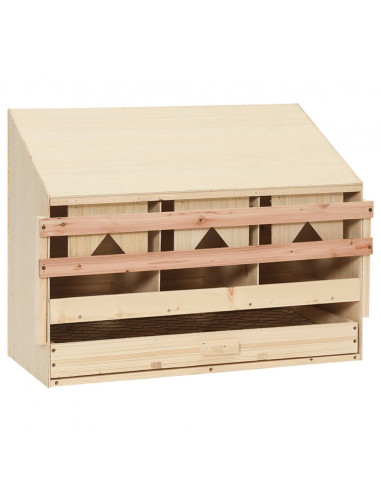 Casetta Cova per Galline 3 Scomparti 72x33x54 cm Legno di Pino