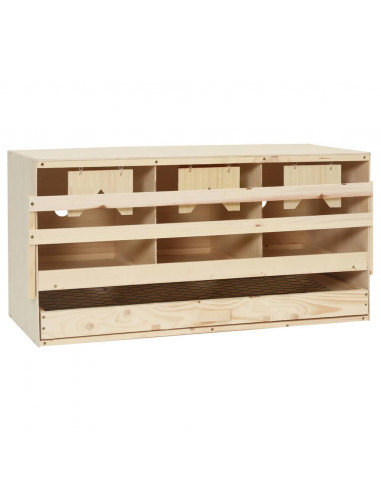 Casetta Cova per Galline 3 Scomparti 72x33x38 cm Legno di Pino