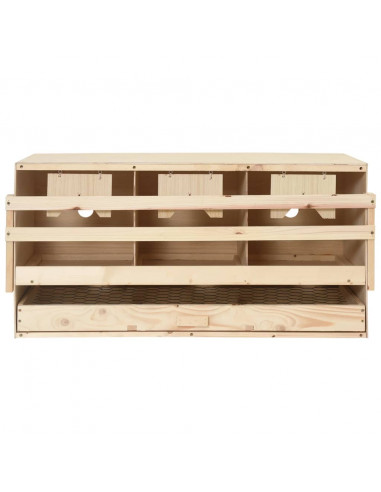 Casetta Cova per Galline 3 Scomparti 72x33x38 cm Legno di Pino
