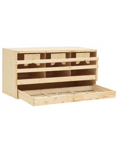 Casetta Cova per Galline 3 Scomparti 72x33x38 cm Legno di Pino