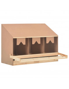 Casetta Cova per Galline 3 Scomparti 93x40x65cm Legno di Pino 2