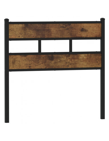 Testiera Rovere Fumo 107 cm in Ferro e Truciolato