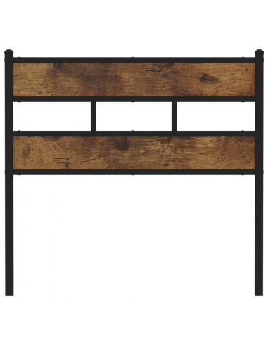 Testiera Rovere Fumo 107 cm in Ferro e Truciolato