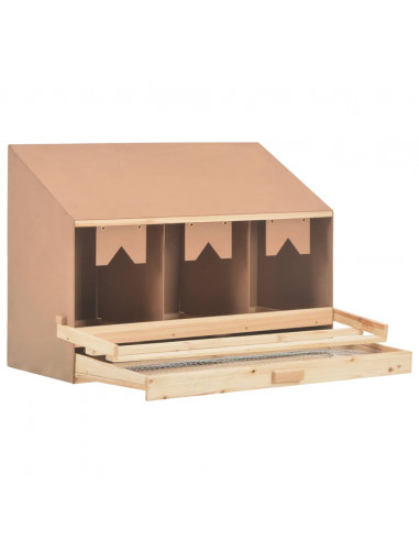 Casetta Cova per Galline 3 Scomparti 93x40x65cm Legno di Pino