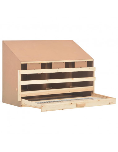 Casetta Cova per Galline 3 Scomparti 93x40x65cm Legno di Pino