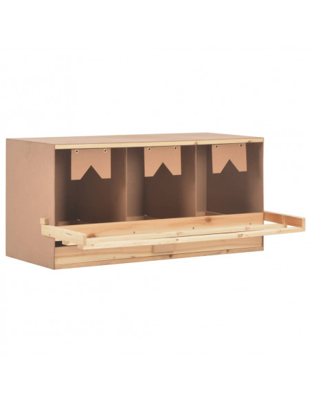 Casetta Cova per Galline 3 Scomparti 96x40x65cm Legno di Pino