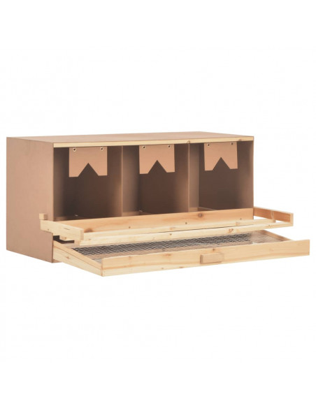 Casetta Cova per Galline 3 Scomparti 96x40x65cm Legno di Pino