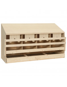 Casetta Cova per Galline 4 Scomparti 106x40x59 cm Legno di Pino 2