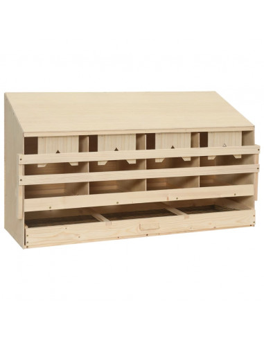 Casetta Cova per Galline 4 Scomparti 106x40x59 cm Legno di Pino