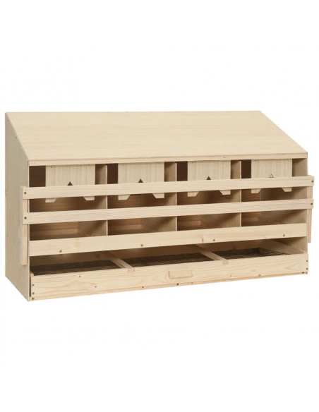 Casetta Cova per Galline 4 Scomparti 106x40x59 cm Legno di Pino