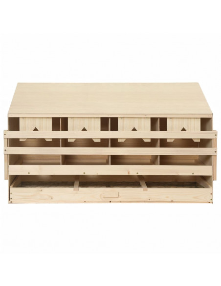 Casetta Cova per Galline 4 Scomparti 106x40x59 cm Legno di Pino