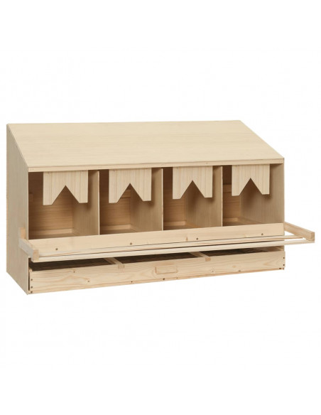 Casetta Cova per Galline 4 Scomparti 106x40x59 cm Legno di Pino