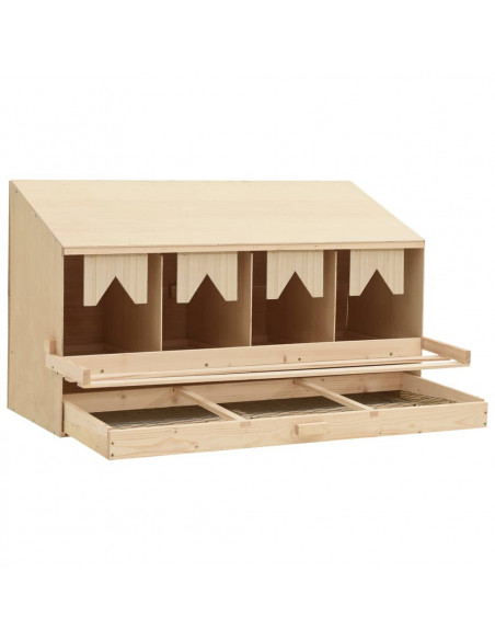 Casetta Cova per Galline 4 Scomparti 106x40x59 cm Legno di Pino