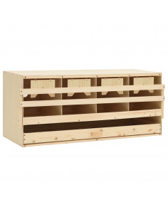 Casetta Cova per Galline 4 Scomparti 106x40x45 cm Legno di Pino 2