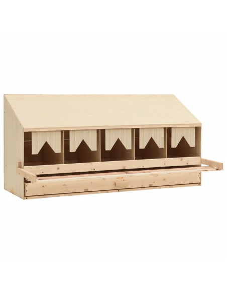 Casetta Cova per Galline 5 Scomparti 117x33x54 cm Legno di Pino
