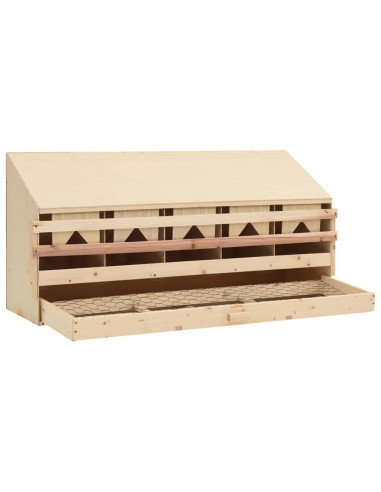 Casetta Cova per Galline 5 Scomparti 117x33x54 cm Legno di Pino