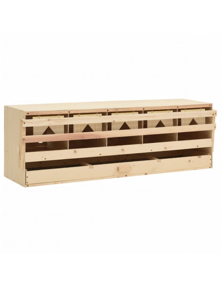 Casetta Cova per Galline 5 Scomparti 117x33x38 cm Legno di Pino