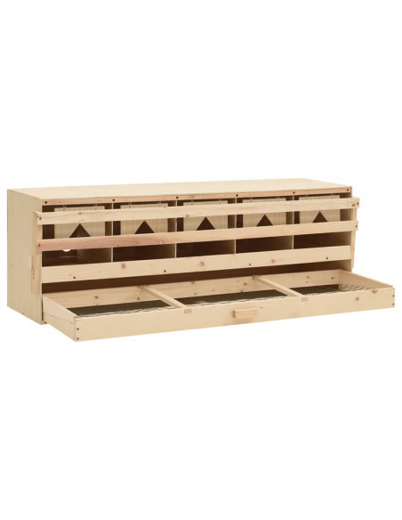 Casetta Cova per Galline 5 Scomparti 117x33x38 cm Legno di Pino