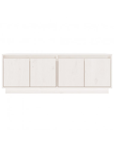 Mobile Porta TV Bianco 110x34x40 cm in Legno Massello di Pino