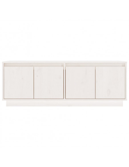 Mobile Porta TV Bianco 110x34x40 cm in Legno Massello di Pino