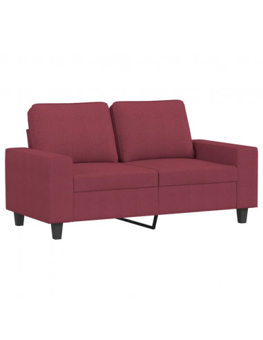 Set di Divani 3 pz Rosso Vino in Tessuto