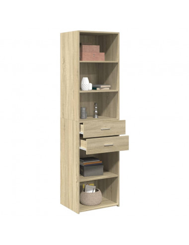 Credenza Rovere Sonoma 50x42,5x185 cm in Legno Multistrato